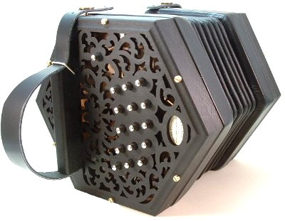 Clover 30 Key Anglo Concertina, Ebonised Ends - Click Image to Close
