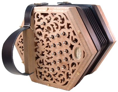 Clover 30 Key Anglo Concertina, Natural Finished Ends - Click Image to Close