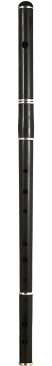 Traditional wooden Ebony 3 piece Flute - Click Image to Close