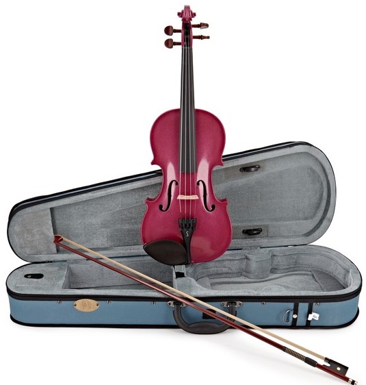 Stentor 4/4 Harlequin Rasberry Pink Violin Outfit - Click Image to Close